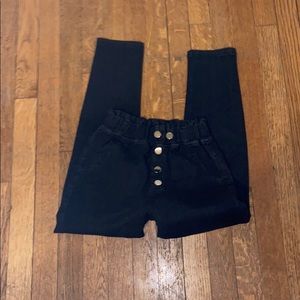 SHEIN black button fly mom jeans 10/12
